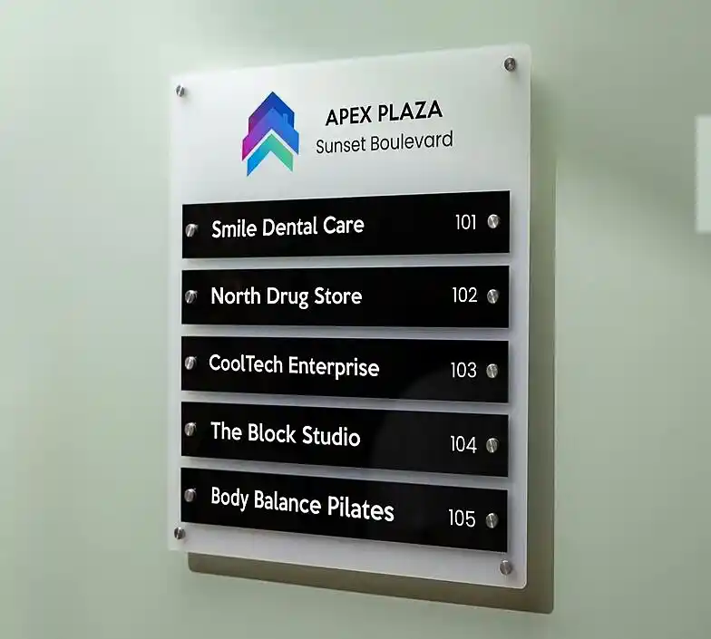 Custom Directory Sign Boards for building navigation in Muscat Oman